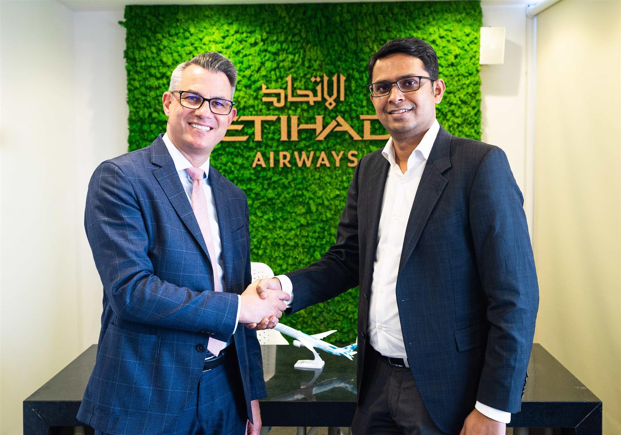 Self Photos / Files - Martin Drew at Etihad Aviation Group and Dr Suraj Nair at SPEEDCARGO confirmed the agreement during Dubai Airshow