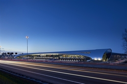 Rhenus Contract Logistics - Tilburg - exterior evening with motorway A58 (1)