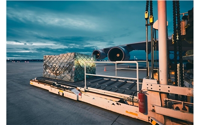 cargo airplane at dusk iStock-621852130