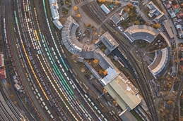 cargo trains aerial view iStock-1349674444